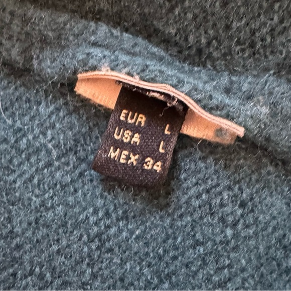 Massimo Dutti Teal Wool-Cashmere Cardigan Sweater - Picture 4 of 5